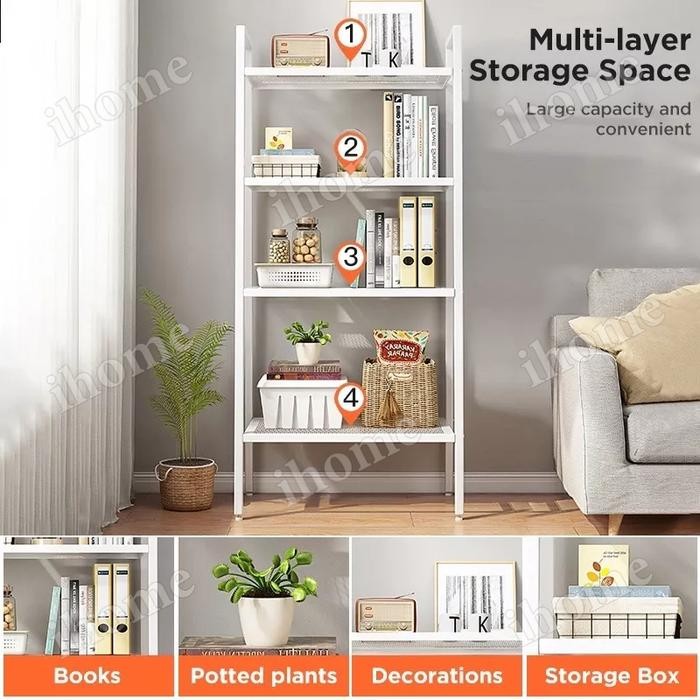 [Ak] 3L 4L Rak Buku Kamar Rak Buku Minimalis Rak Susun Besi Seri Rak Dinding Dekorasi Ruangtamu