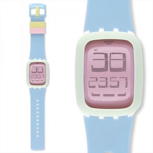 Swatch Digital Jam Tangan Karet Unisex SURW114 Pastis Original