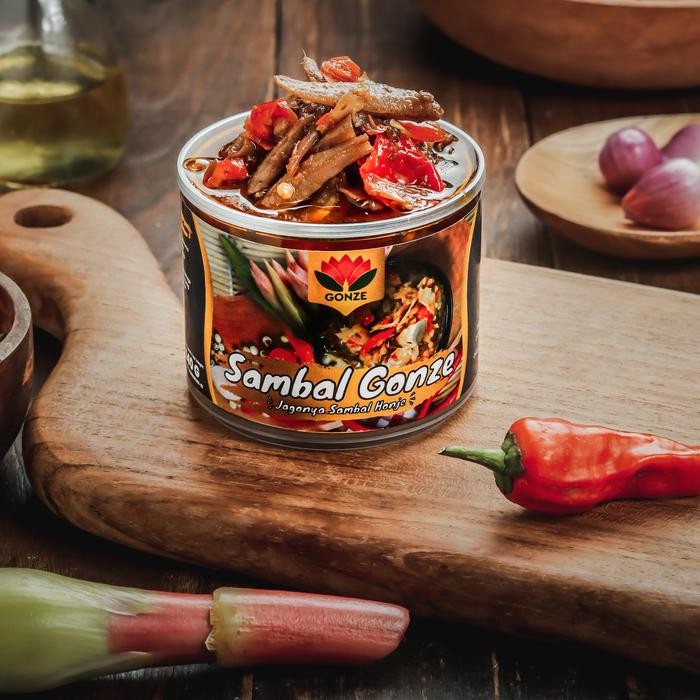 

Gonze - Sambal Kecombrang Teri Premier 140gram sambel honje instan kemasan kaleng bisa langsung