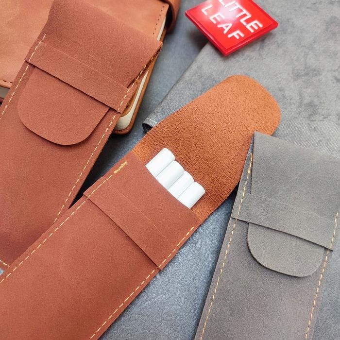 

Bentley - Pen Pencil Case Tempat Pensil Pena Sarung Kulit Suede Leather Premium Little Leaf