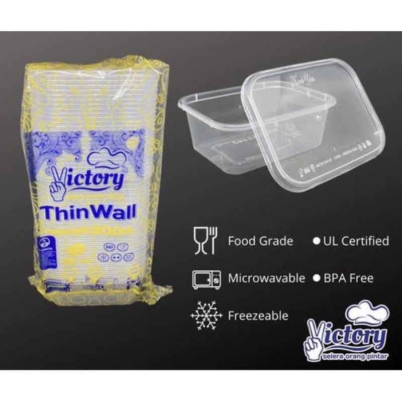 Retrorent Thinwall Food Container 200Ml Kotak/Tempat Penyimpanan Makanan/Cup Salad/Cup Kotak