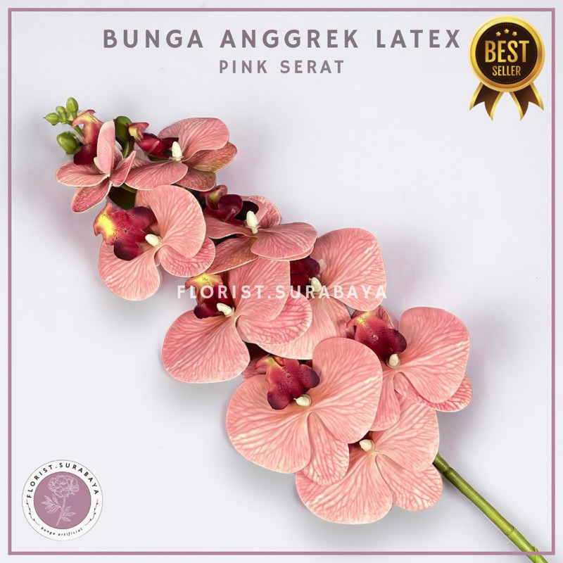 Rumahleha (Best Seller) Bunga Anggrek Latex Jumbo 9 Kuntum Bunga Anggrek Hias Tangkai Panjang