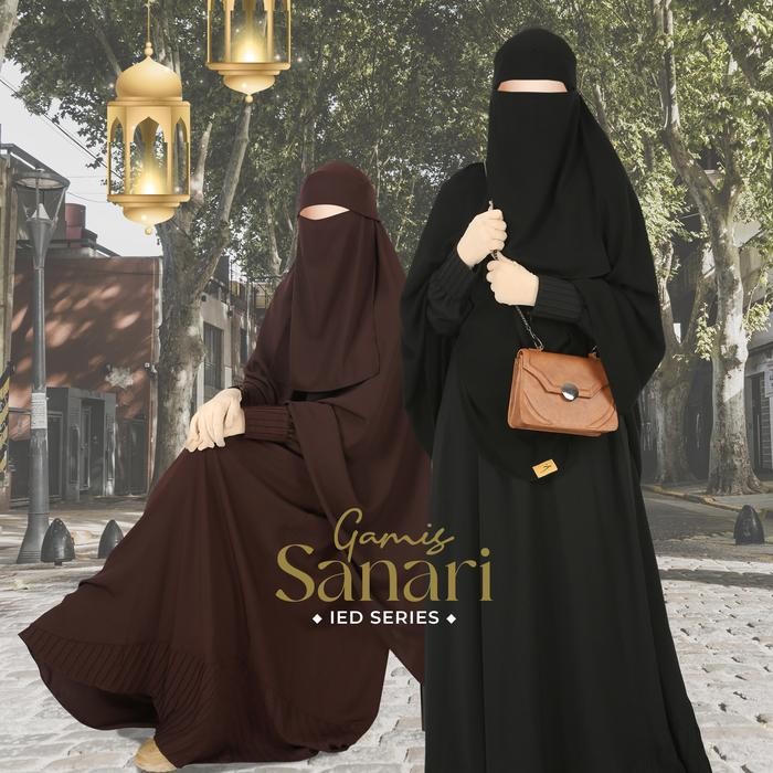 BEST SELLER SANARI Gamis Beliya - Pasangan Khimar FK SANARI - Khadijah Indonesia