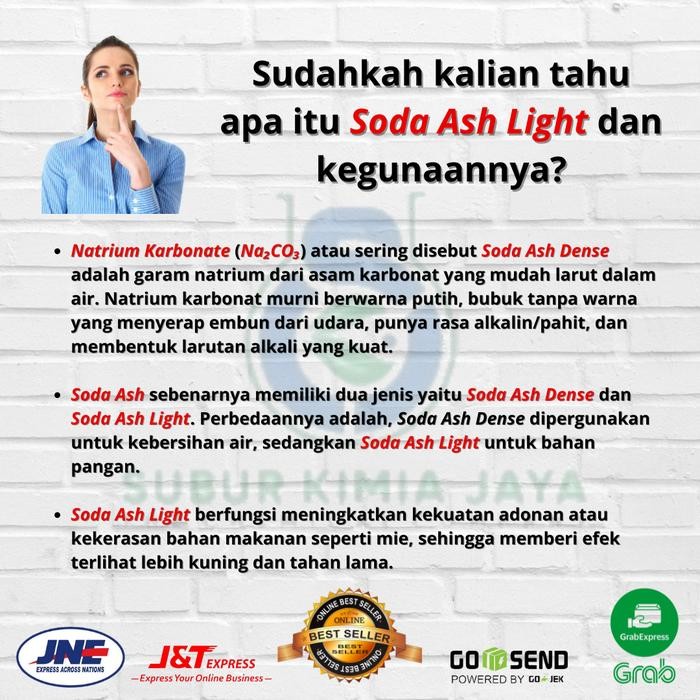 

JTTOP" SODA ASH LIGHT FOOD GRADE / NATRIUM KARBONAT / SODIUM KARBONAT 1 KG