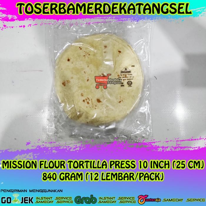 

JTTOP" MISSION FLOUR TORTILLA 10' KULIT TORTILA KEBAB WRAP FROZEN 25 CM/12PCS