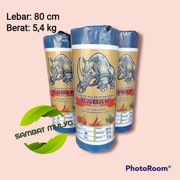 Plastik mulsa hitam perak CAP BADAK lebar 80 cm