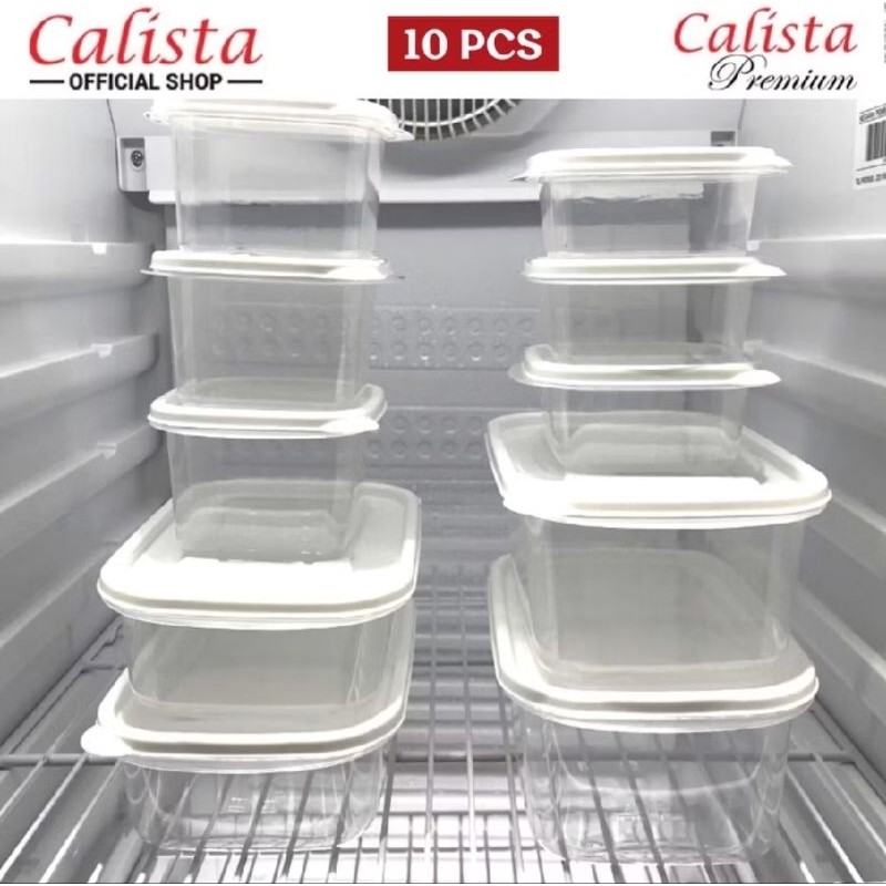 (Homelytouch Toples Set Calista Oita Bening Putih Isi 10 Toples Kulkas Serbaguna Putih Warna Dll