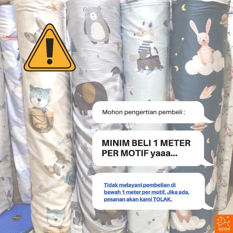 (Homelytouch Moon Kain Sprei Meteran Katun Lokal Catra Beverly Motif Baby Safari Cream Animal Jungle