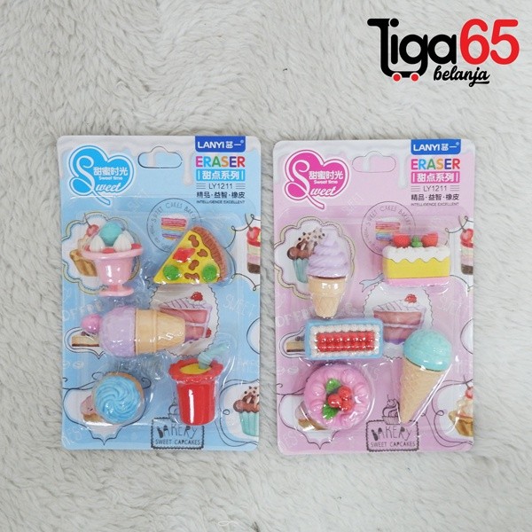 

Cartoon Eraser 40893 Penghapus Set Bakery Shape Penghapus Kartun Isi (5PCS / SET)