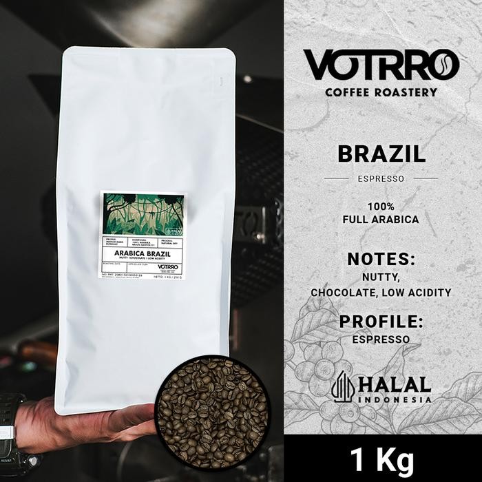 

VOTRRO Biji Kopi Bubuk 100% Full Arabika Brazil Santos Roasted Natural - ESPRESSO