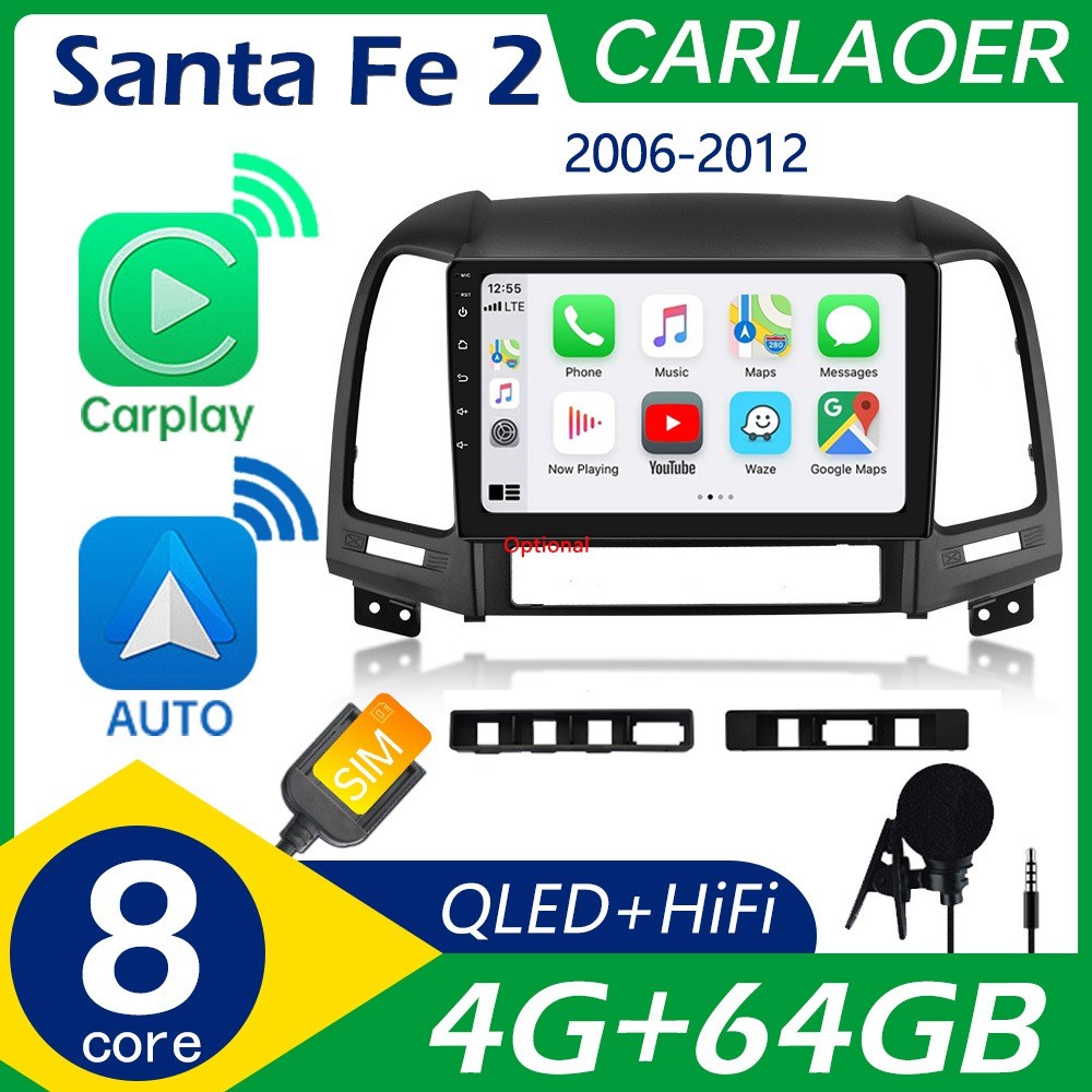 Car Android Carplay AUTO Radio Multimedia Player For Hyundai Santa Fe