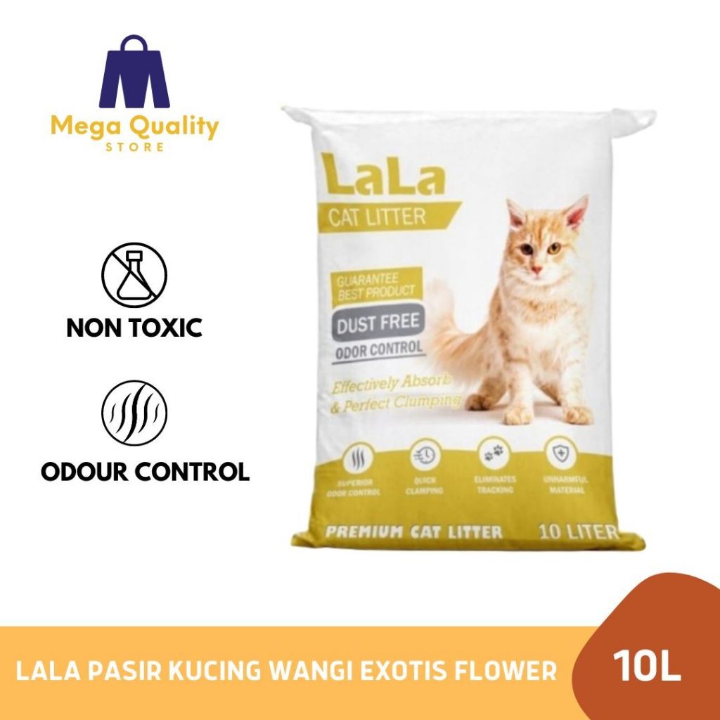 LALA Pasir Kucing Cat Litter Wangi Exotis Flower 10 liter (GRAB GOJEK)