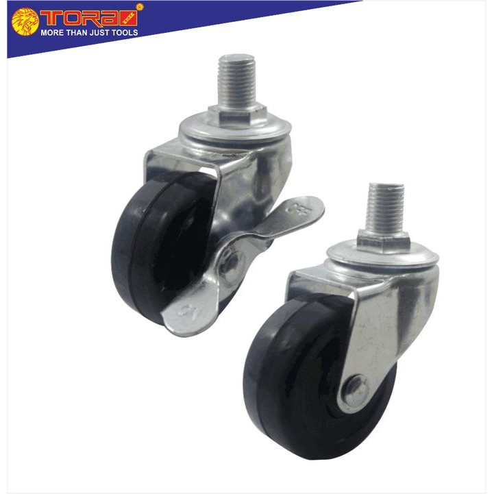 PREMIUM TORA Roda Caster Hidup & Roda Hidup + Rem troli trolley lori 2 Inch