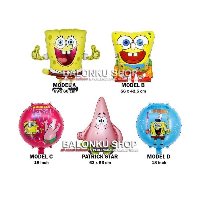 PREMIUM Balon Foil Spongebob / Balon Spongebob / Balon Karakter Spongebob