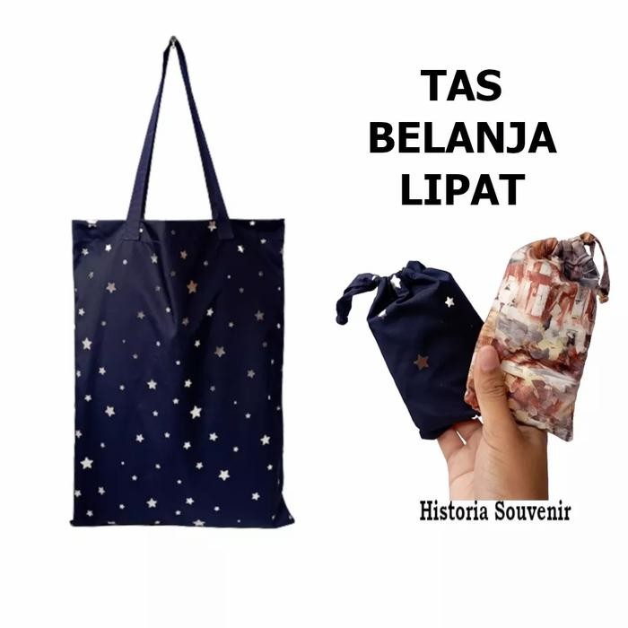 PREMIUM Tas belanja lipat eco bag kantong belanja lipat shopping bag reusable