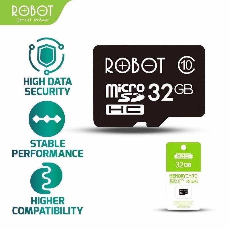 Class 10 Robot Memory Card Micro SD 32GB Kartu Memori HP Original