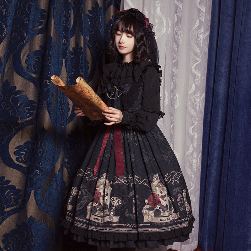 Lolita Jsk Dress Nightingale And Rose Jsk Dress Gothic Style Dark Vintage Victorian Princess Party