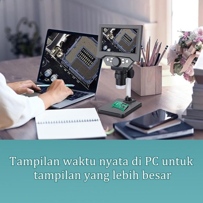 

Bricks - G1000 Mikroskop Digital 1000X Usb Dengan Monitor & Stand Kaca Pembesar Elektronik Hd Lcd