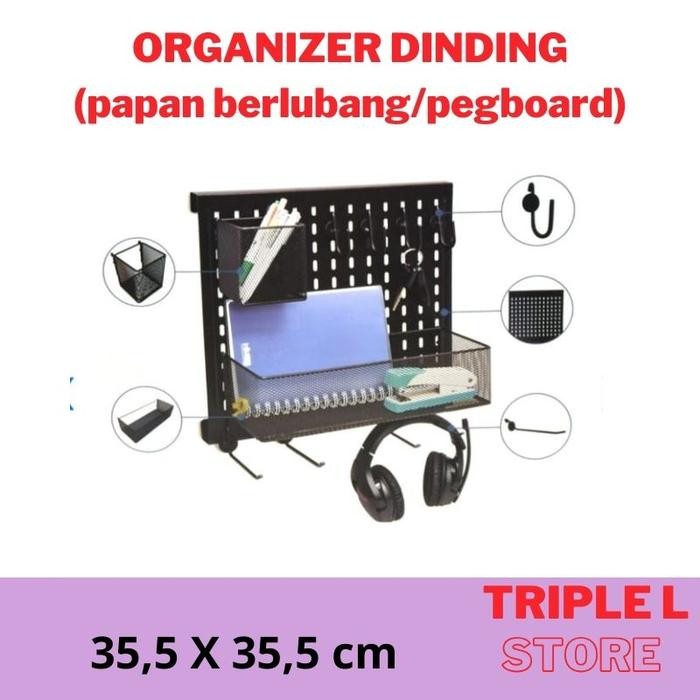 

Bricks - Papan Berlubang Pegboard Rak Dinding Wall Organizer Lengkap