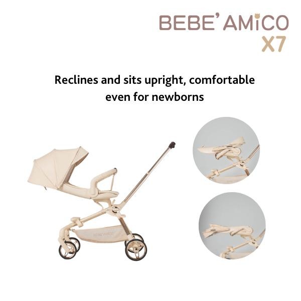 BEBE AMICO X7 Stroller / Reversible Stroller / Kereta Bayi Dua Arah / Stroller 2 Arah Lipat
