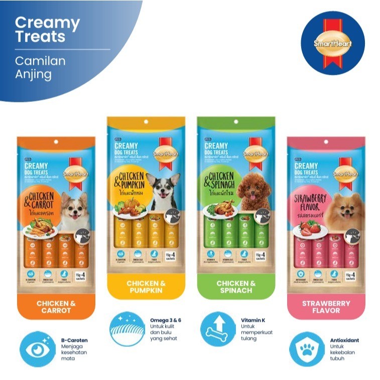 

Desyallshop Smartheart Dog Creamy 60Gr Snack Dog Treat