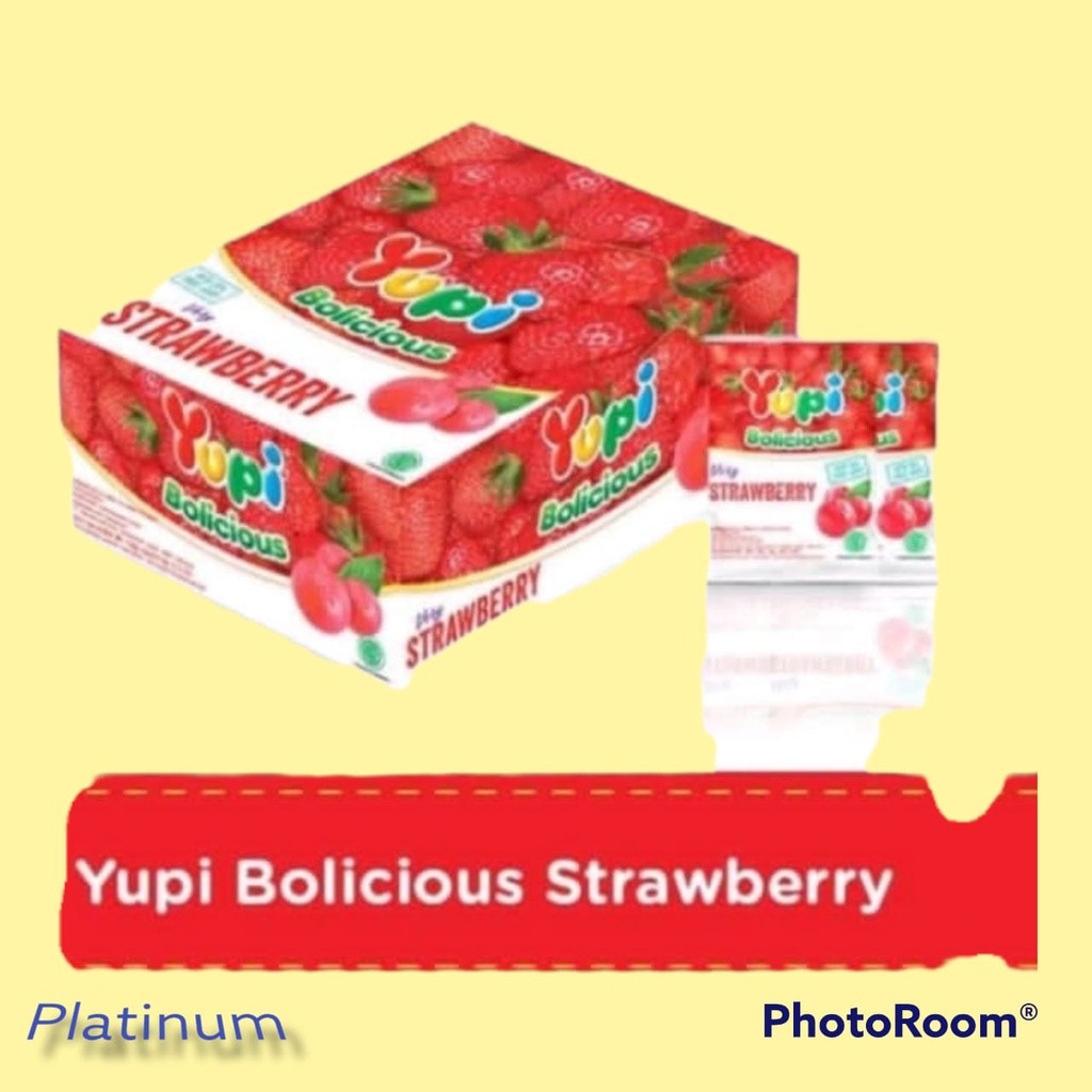 

Desyallshop Yupi Bolicious Strawberry Lychee Blackberry Jeruk G / 24 Pcs @ 5G