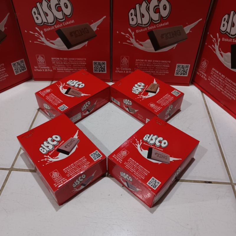 

Andrianbijaksana Coklat Batangan Bisco Biskuit Salut Coklat D'King 1 Dus Isi 4 Kotak