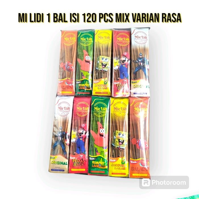 

1 Ball @120 Pcs - Mi Lidi - Lidi Lidian Cemilan - Aneka Rasa Milidi 1 Bal Isi 10 Pack @120 Pcs Food