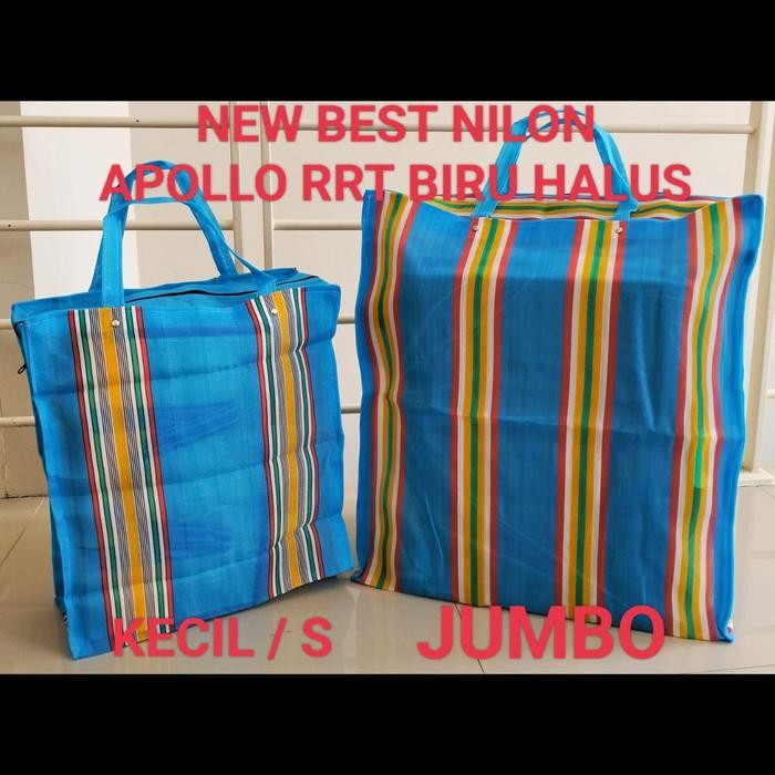 PREMIUM TAS BELANJA NILON SENAR TOTE BAG KECIL JUMBO TAS PASAR/TAS AYAM ZIPPER