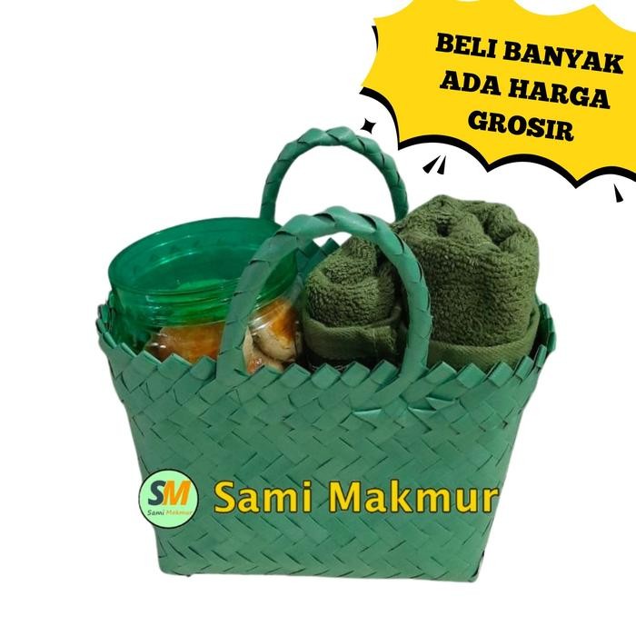 PREMIUM Tas Anyaman Plastik Mini Polos Murah / Tas Hampers Bingkisan Souvenir Belanja