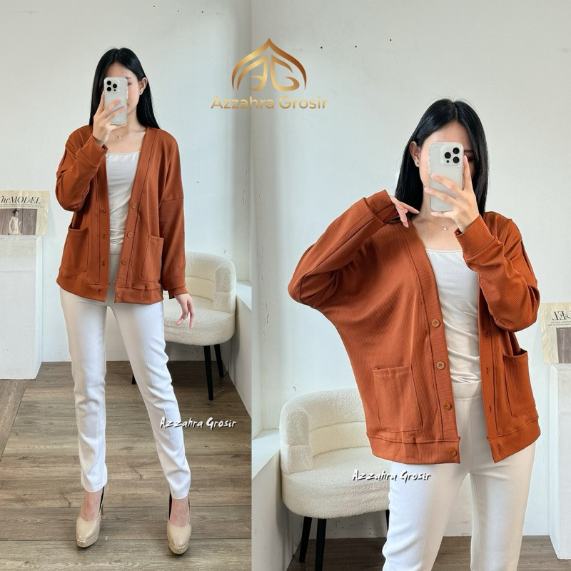 Head Bear Outer Outher Kardigan Lucu Wanita Outher Korean Style Cardy Oversize  Am - Juki Cardigan W