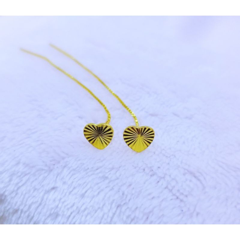 Anting Jarum Perak 925 Asli Emas 24K Mewah