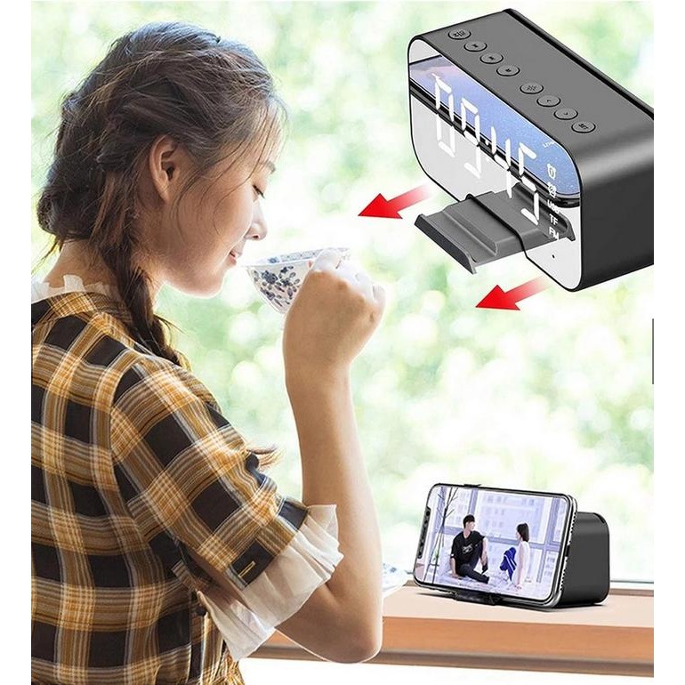 Terlaris Jam Alarm Digital Speaker Jam Bluetooth Speaker Standing Speaker Alarm