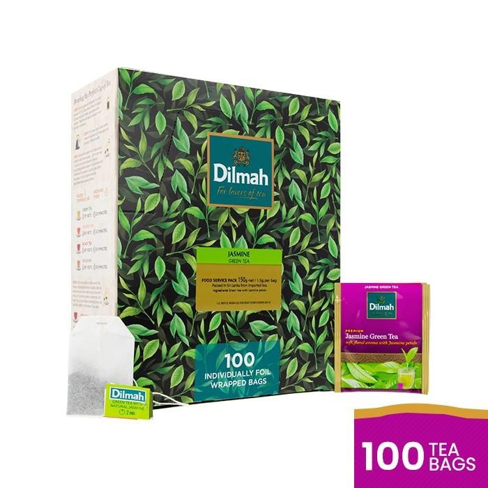 

Dilmah Jasmine Green Tea [Kemasan Foil Envelope 100s] - Teh Celup teh hijau green
