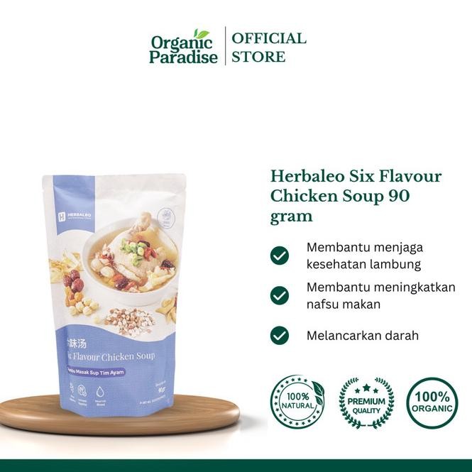 

Barang Terlaris Herbaleo Six Flavour Chicken Soup 90 gram Ready