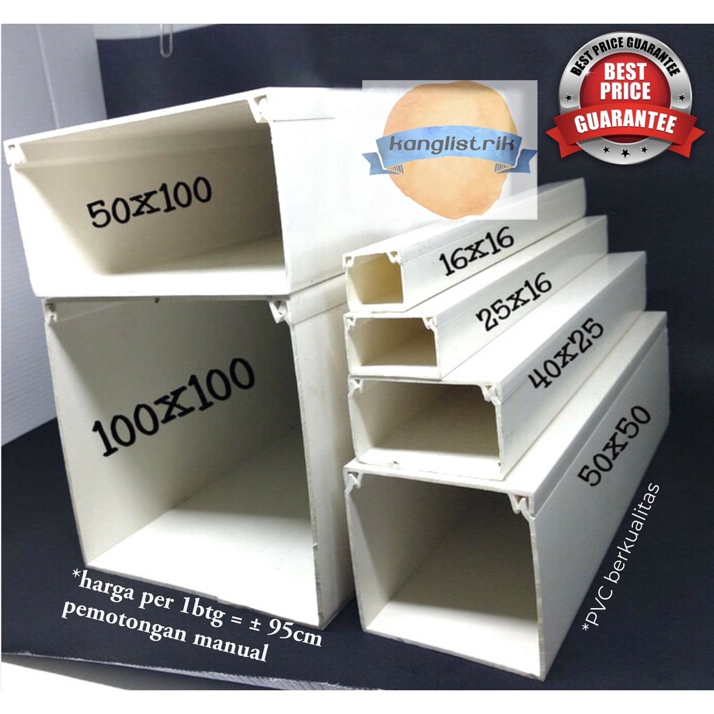 KABEL DUCT KABEL DAK 100x100 mm PVC PUTIH.