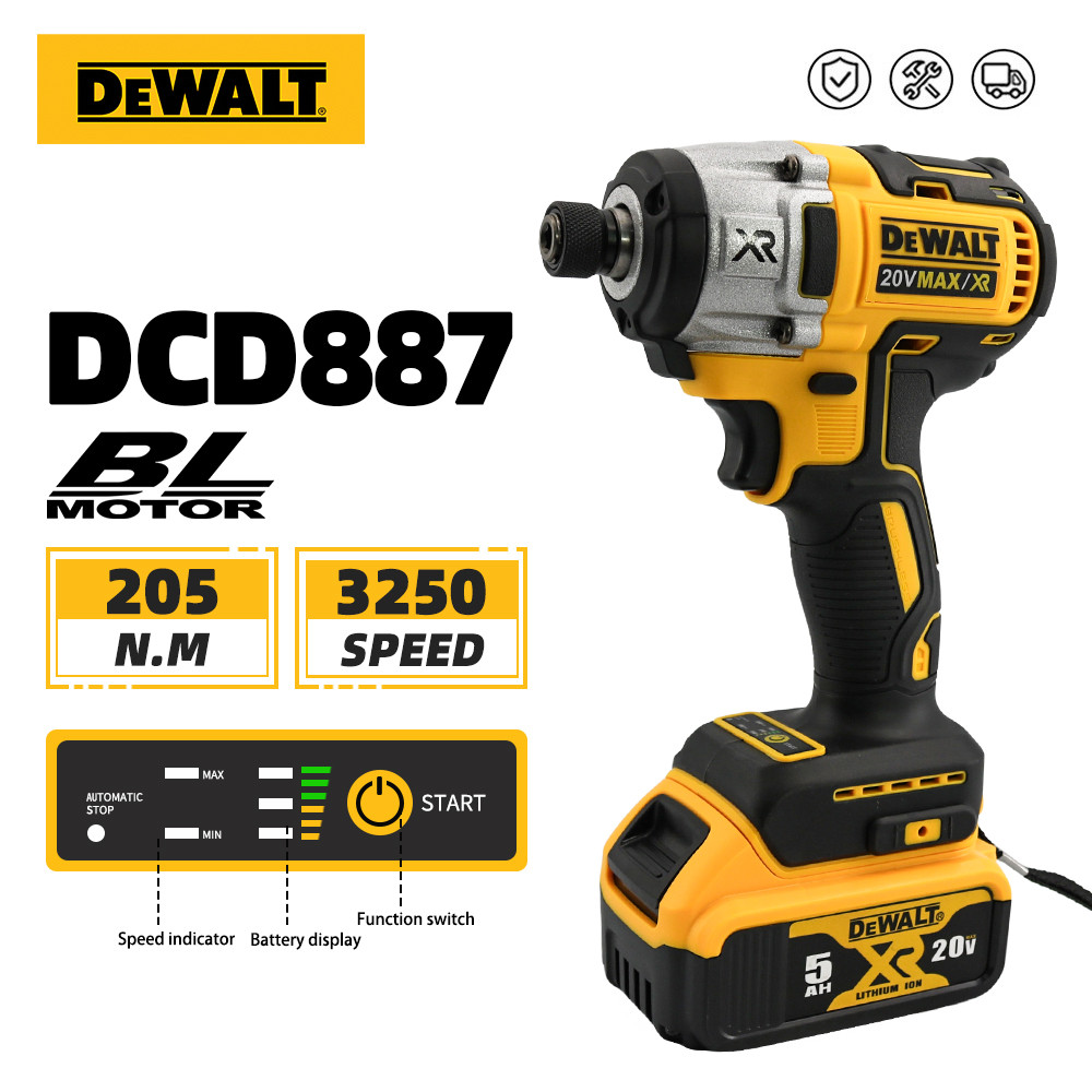 Dewalt Brushless Dcd887 Impact Drill 3250/Rpm High Speed Powerful Drive 20V Lithium Battery