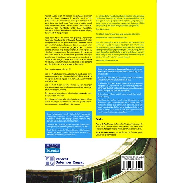 

PROMO PRINSIP-PRINSIP MANAJEMEN KEUANGAN EDISI 13 BUKU 1-HVS-VAN HORNE READY