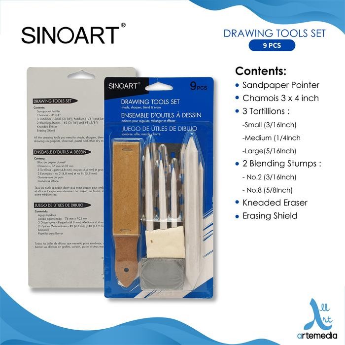 

Artemedia - Alat Gambar Sinoart Drawing Tool Set 9 Paper Stump Eraser
