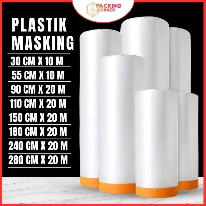 

Masking Film Tape Cover Furniture Barrier Plastik Pelindung Furnitur Sofa Ranjang Protect Oil