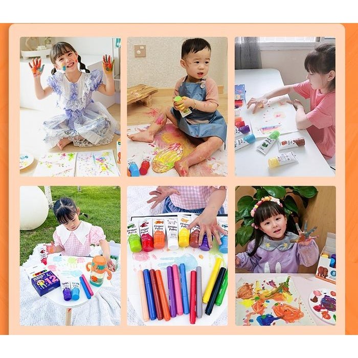 

Artemedia - Mideer Finger Paint 6 Colours Washable Non Toxic Cat Tangan Anak
