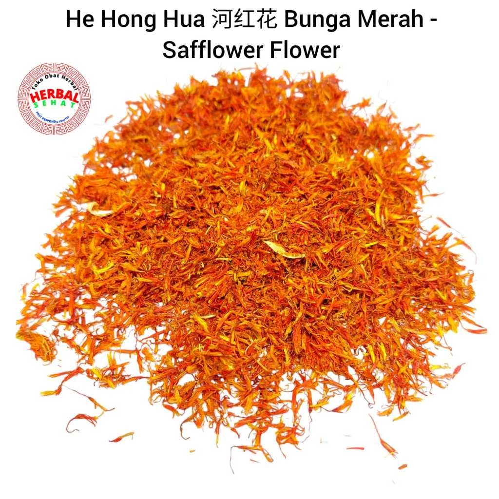 

He Hong Hua 100 gram Hung Hua / Bunga Merah / Saffron Teh Bunga Safflower / Saflower PREMIUM