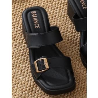 Sandal Karet Wanita Wedges Balance Double Strap Hak Tinggi 2317-3