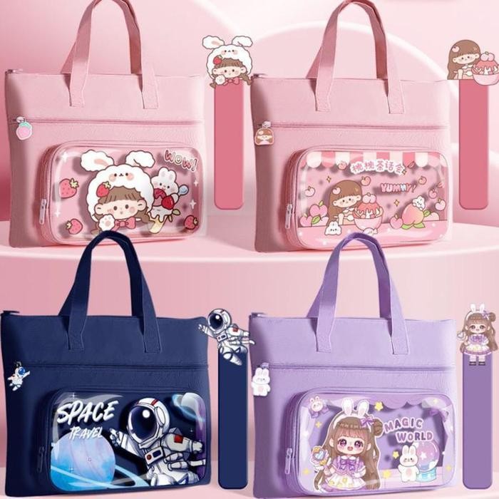 Tas Selempang Les Kursus Tote Bag Anak laki Laki Perempuan