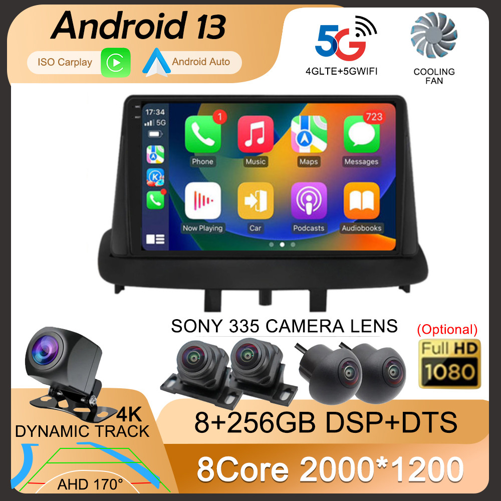 Car Radio Android 13 Navi GPS For Renault Megane 3 Fluence Samsung