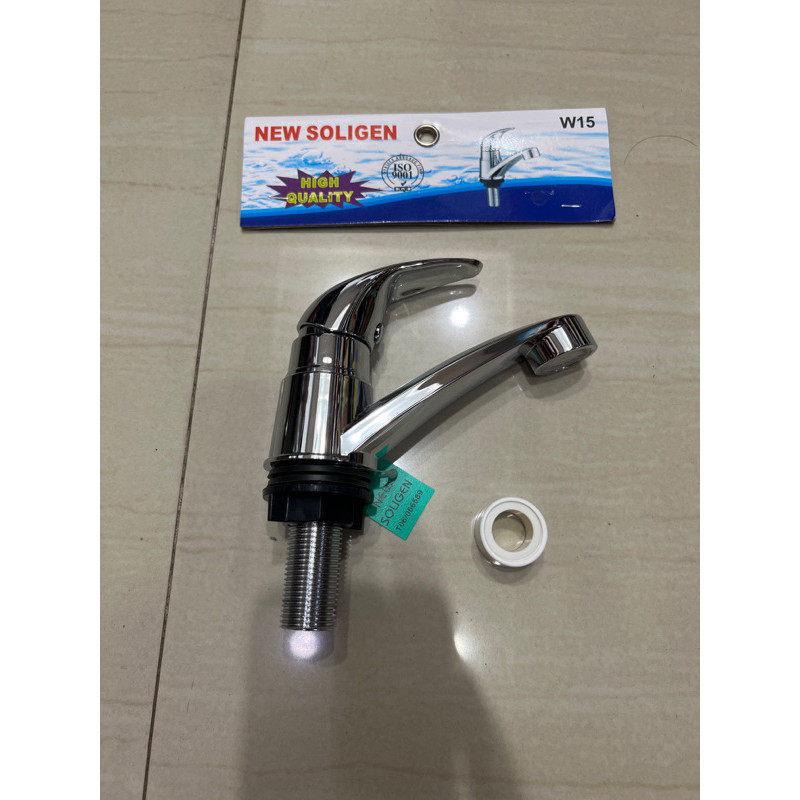 CROME NEKEL W15 NEKEL Kran Wastafel Cuci Tangan PVC SOLIGEN W15 CROME