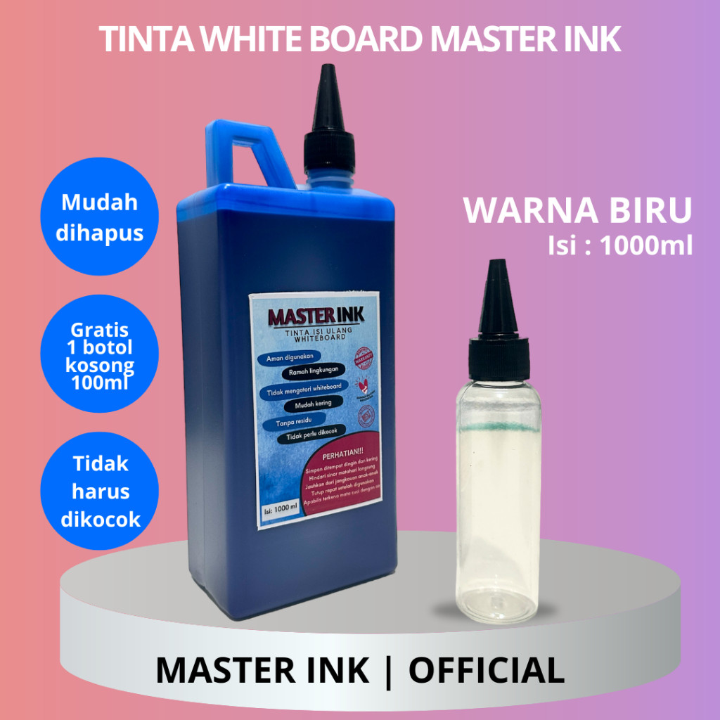

Tinta Spidol Whiteboard Master INK Tinta Isi Ulang Spidol Master INK HITAM 1000ml