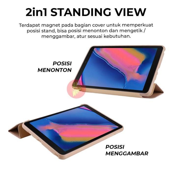 JTTOP" CASING AKSESORIS TABLET UNTUK SAMSUNG GALAXY TAB A8 WITH S PEN 2019 P200 P205 FLIP SMART