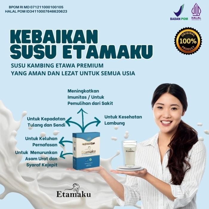 

BARANG TERLARIS Etamaku Platinum Susu Kambing Etawa Untuk Pencernaan, Asam Lambung, Maag, Nyeri