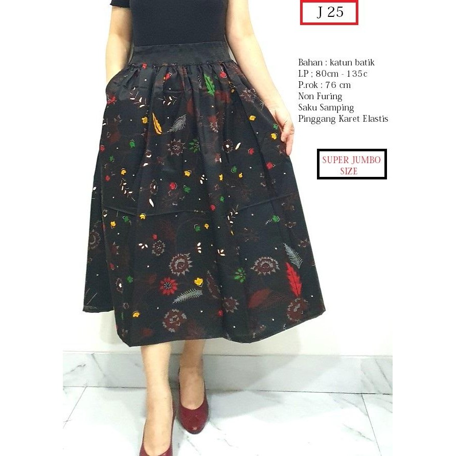 Rok Karet Batik Super Jumbo 7/8 Rok Batik Jumbo Tania